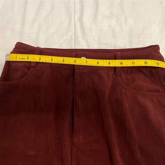 NWT Lulu’s Burgundy Corduroy Midi Skirt - Picture 7 of 10